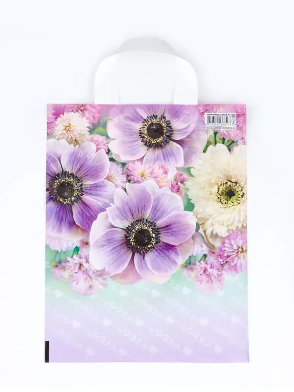 Пакет &laquo;Анемона&raquo;, полиэтиленовый с петлевой ручкой, 35&times;28 см, 55 мкм