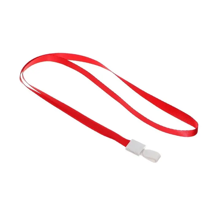 Лента для бейджа, ширина-10 мм, длина-80 см, с пластиковым держателем, красная Лента для бейджа, ширина-10 мм, длина-80 см, с пластиковым держателем, красная