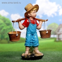 Садовая фигура из гипса «Мальчик с коромыслом», 33×18×49 см