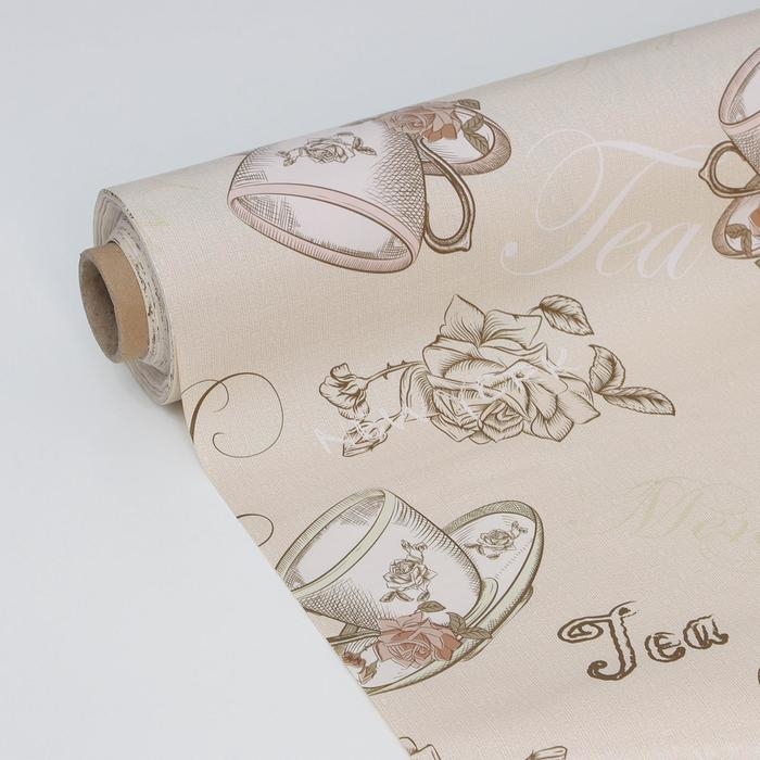 Клеёнка на стол Доляна «Чай», на тканевой основе, рулон 20 метров, ширина 137 см, общая толщина 0,22 мм, цвет бежевый Клеёнка на стол Доляна «Чай», на тканевой основе, рулон 20 метров, ширина 137 см, общая толщина 0,22 мм, цвет бежевый