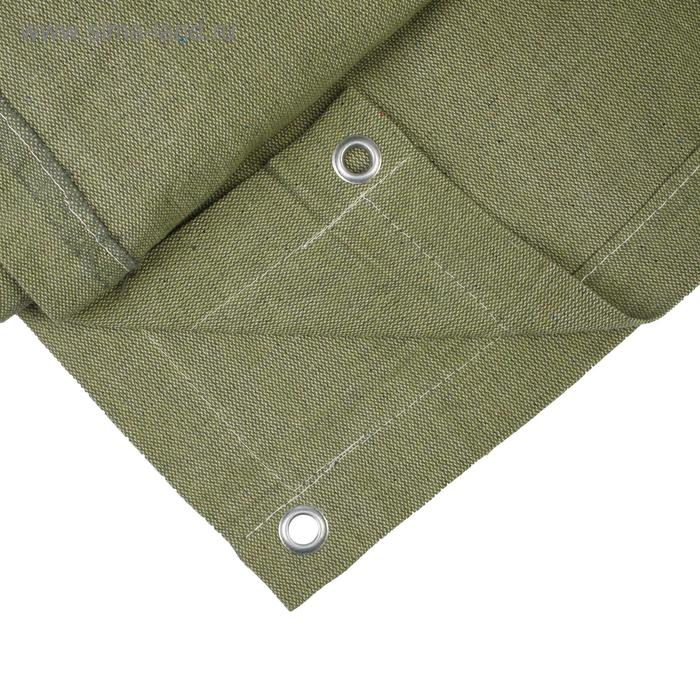 Брезент огнеупорный, 4 × 3 м, плотность 400 г/м², люверсы шаг 1 м, хаки Брезент огнеупорный, 4 × 3 м, плотность 400 г/м², люверсы шаг 1 м, хаки