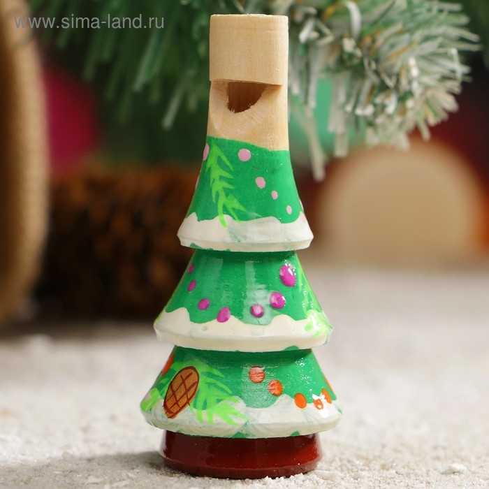 Свистулька «Ёлочка», 3х7 см, микс, ручная роспись Свистулька «Ёлочка», 3х7 см, микс, ручная роспись