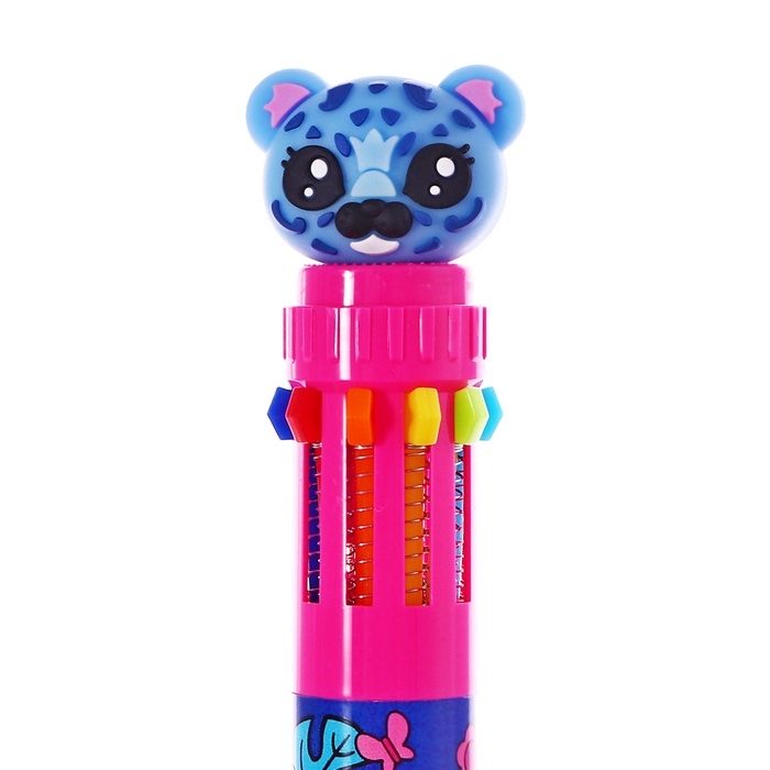 Ручка шариковая автоматическая, 10-ти цветная, штрихкод на штуке, МИКС Котик Ручка шариковая автоматическая, 10-ти цветная, штрихкод на штуке, МИКС Котик