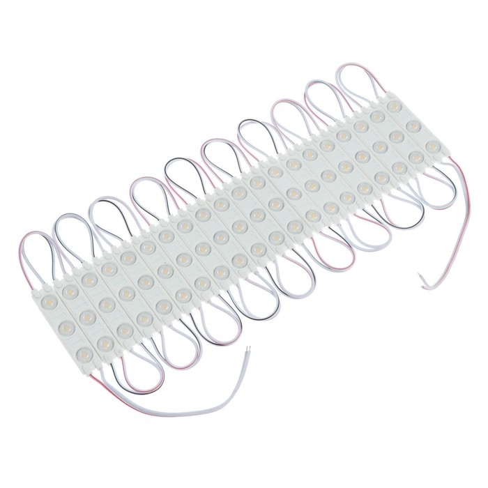 Светодиодный модуль SMD5630, 2 Вт, 3 LED, 180 Lm, IP65, 3000К ,12V Т-БЕЛЫЙ, набор 20 шт. Светодиодный модуль SMD5630, 2 Вт, 3 LED, 180 Lm, IP65, 3000К ,12V Т-БЕЛЫЙ, набор 20 шт.
