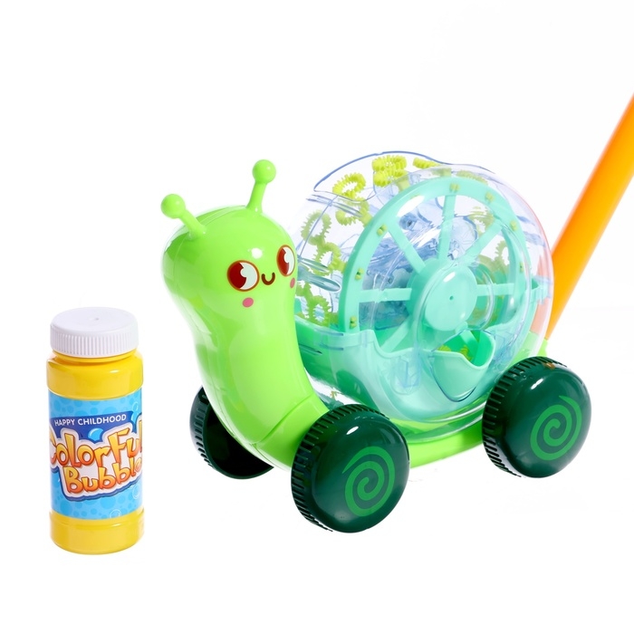 Каталка-генератор мыльных пузырей «Улитка», на палке Каталка-генератор мыльных пузырей «Улитка», на палке