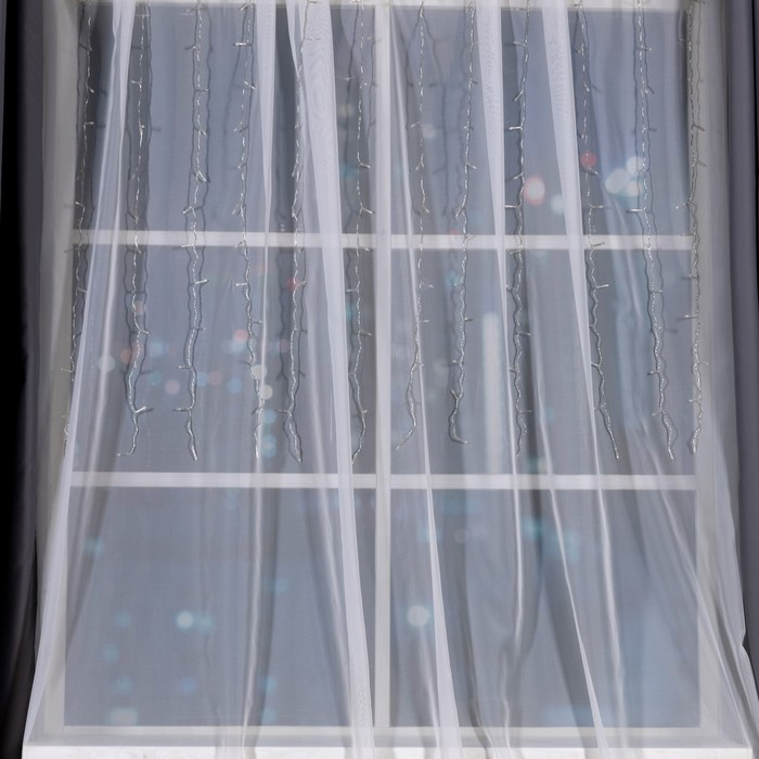 Гирлянда «Занавес» 1.5 × 1 м, IP20, прозрачная нить, 180 LED, свечение белое, 8 режимов, 220 В