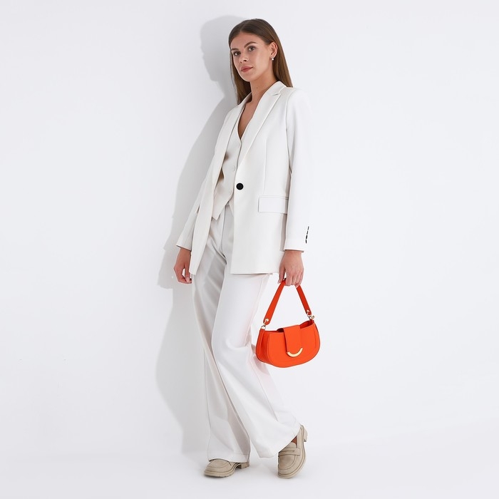 Сумка-багет на молнии, цвет оранжевый Сумка-багет на молнии, цвет оранжевый