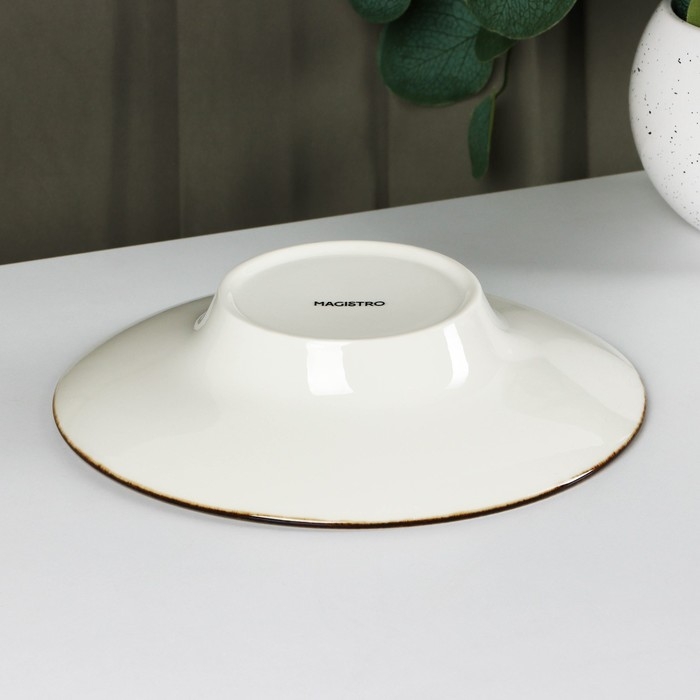 Тарелка керамическая для пасты Magistro «Церера», 160 мл, d=21 см, цвет голубой Тарелка керамическая для пасты Magistro «Церера», 160 мл, d=21 см, цвет голубой