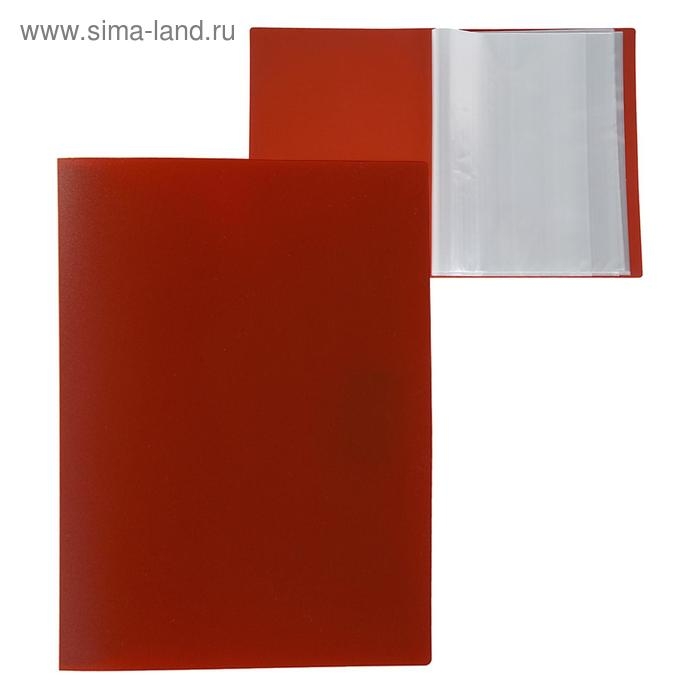 Папка с 60 вкладышами А4, 500 мкм, Calligrata, текстура Папка с 60 вкладышами А4, 500 мкм, Calligrata, текстура "песок", красная