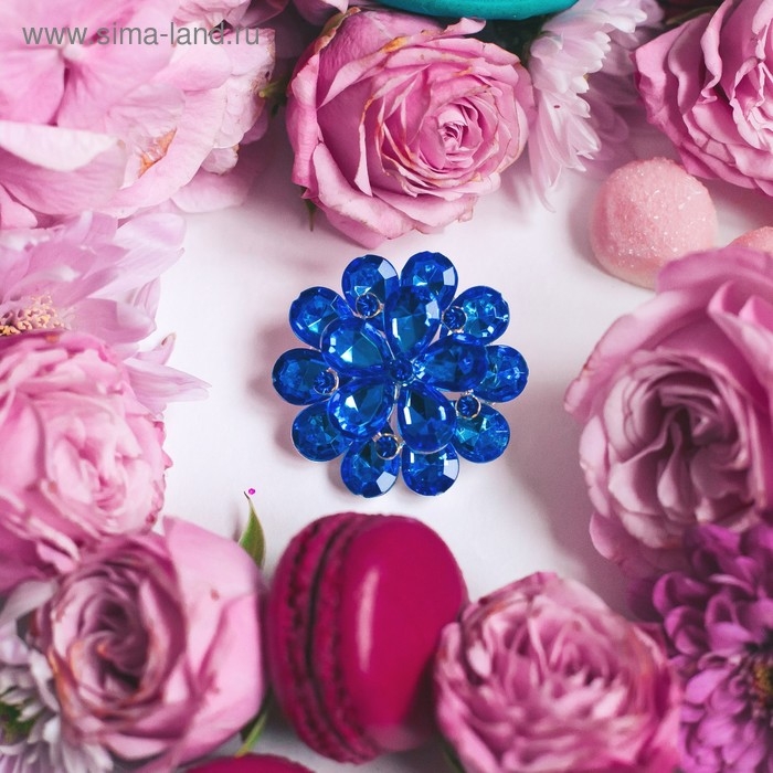 Брошь «Цветок» василёк, цвет синий в серебре Брошь «Цветок» василёк, цвет синий в серебре