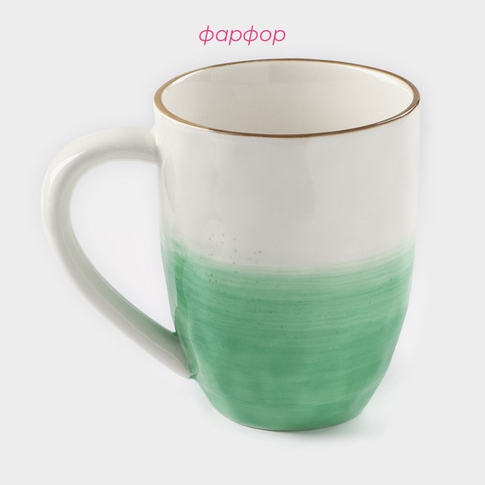 Кружка фарфоровая Доляна «Космос», 400 мл, цвет зелёный Кружка фарфоровая Доляна «Космос», 400 мл, цвет зелёный