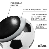 Мяч футбольный Minsa, TPU, машинная сшивка, 32 панели, р. 3