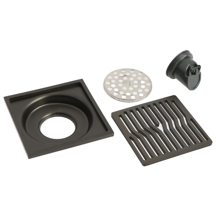 Трап ZEIN, 100х100 мм, вертикальный, d=32 мм, нержавеющая сталь, серый Трап ZEIN, 100х100 мм, вертикальный, d=32 мм, нержавеющая сталь, серый