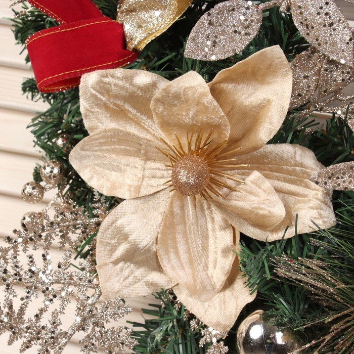 Венок новогодний d-40 см  Венок новогодний d-40 см "Магнолия золотая"