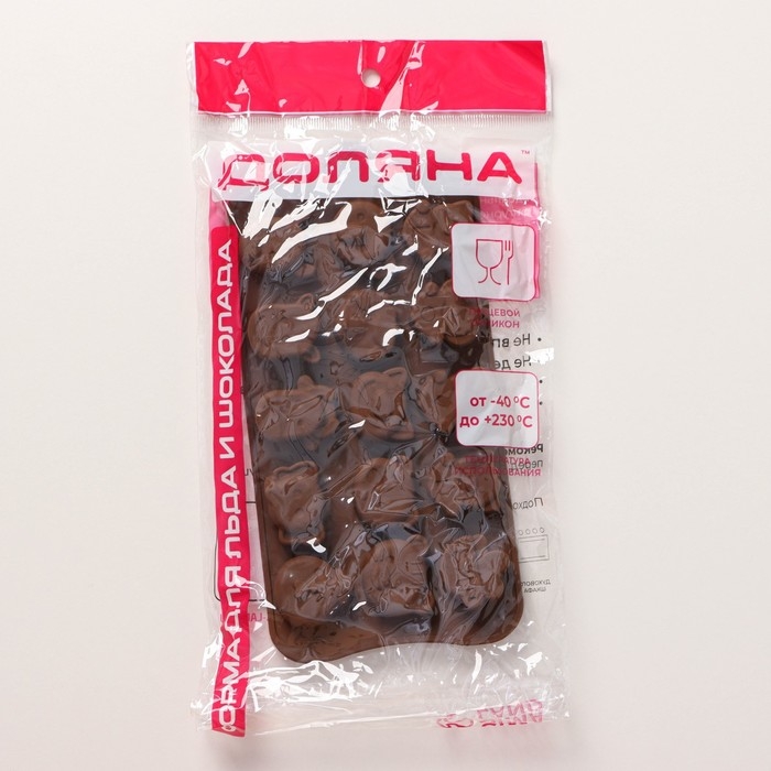 Форма для конфет и шоколада Доляна «Животные. Любовь», силикон, 20,6×10,5×1,4 см, 15 ячеек, цвет коричневый Форма для конфет и шоколада Доляна «Животные. Любовь», силикон, 20,6×10,5×1,4 см, 15 ячеек, цвет коричневый