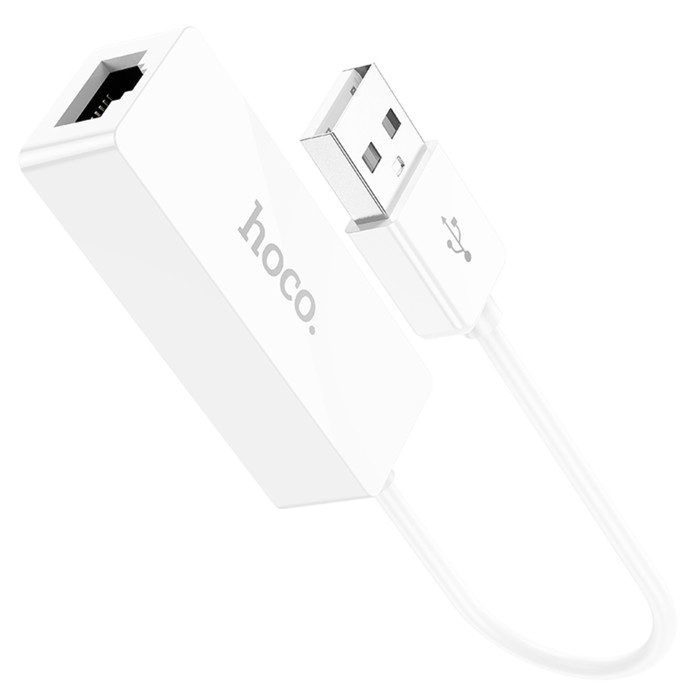 Адаптер Hoco UA22, USB-A - ethernet (100 Mб), 15 см, белый Адаптер Hoco UA22, USB-A - ethernet (100 Mб), 15 см, белый