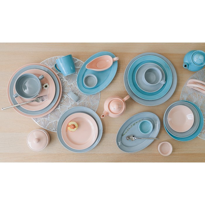 Тарелка мелкая «Акварель», d=24 см, цвет светло-серый Тарелка мелкая «Акварель», d=24 см, цвет светло-серый