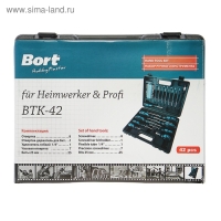 Набор ручного инструмента Bort BTK-42, сталь CrV, 42 предмета в чемодане