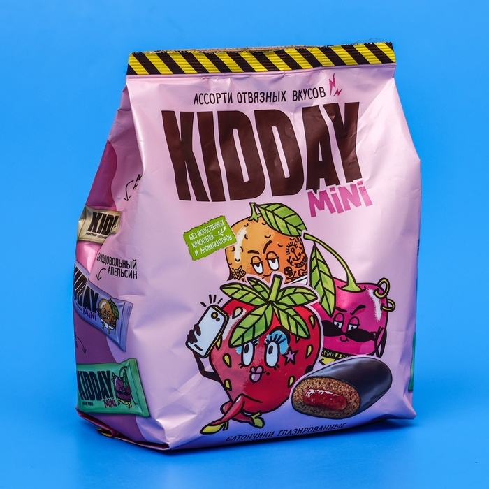 Батончик глазированный Батончик глазированный "KIDDAY mini", фруктовое ассорти, 300 г