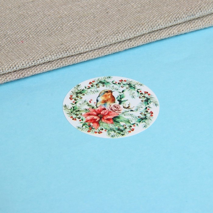 Новый год. Наклейки в рулоне Новый год. Наклейки в рулоне "Венки", 500 шт, 3,8 х 3,8 см