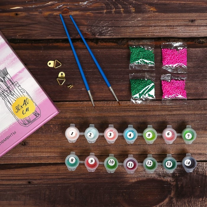 Картина по номерам на картонной основе с биссером «Сакура на берегу», 30 х 40 см Картина по номерам на картонной основе с биссером «Сакура на берегу», 30 х 40 см