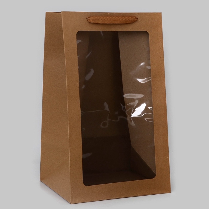 Пакет подарочный с окном, крафт, 50 х 30 х 25 см Пакет подарочный с окном, крафт, 50 х 30 х 25 см