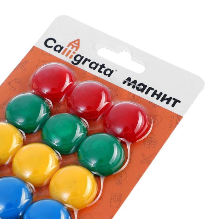Набор магнитов для доски 12 шт., d - 2 см, блистер, МИКС Набор магнитов для доски 12 шт., d - 2 см, блистер, МИКС