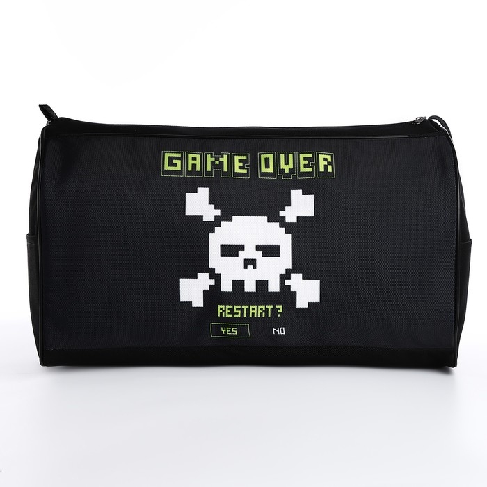 Сумка детская спортивная для мальчика Game over, 40*24*21, отд на молнии, чёрный