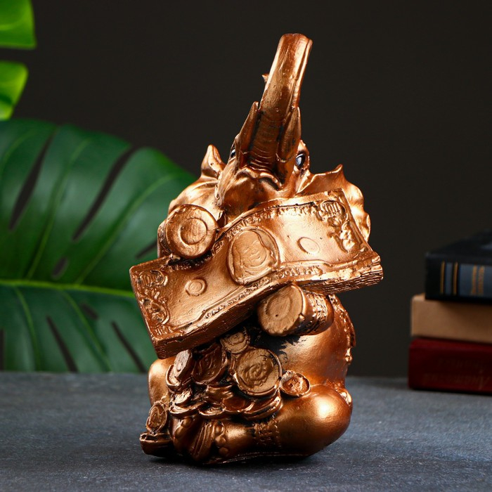 Копилка Копилка "Слон с деньгой" бронза, 14х14х24см