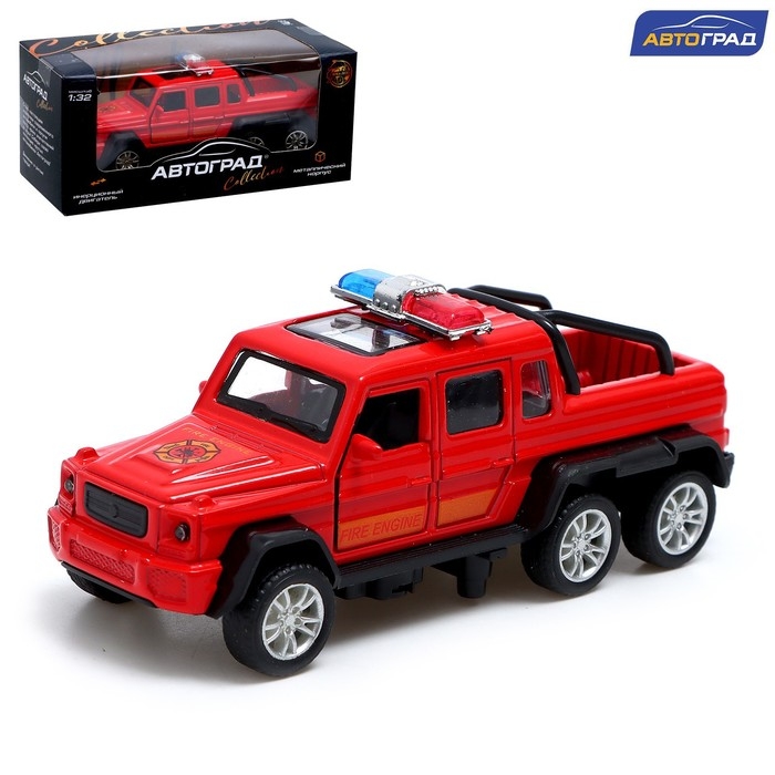Машина металлическая «Джип 6X6 спецслужбы», 1:32, инерция, цвет красный Машина металлическая «Джип 6X6 спецслужбы», 1:32, инерция, цвет красный