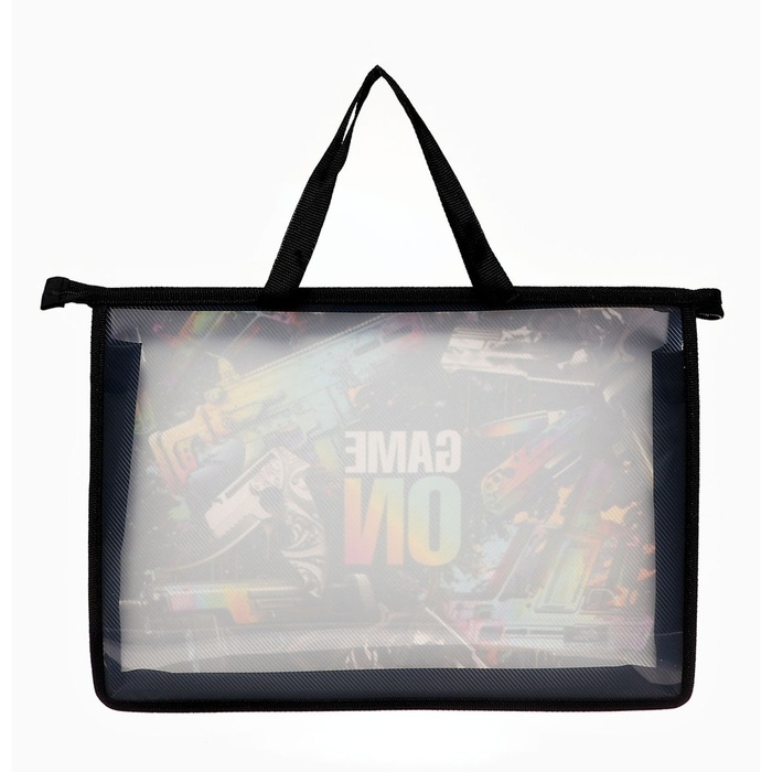 Папка с ручками А4, 335 х 235 х 55 мм, пластиковая, ручки-тесьма, Calligrata Game on Папка с ручками А4, 335 х 235 х 55 мм, пластиковая, ручки-тесьма, Calligrata Game on