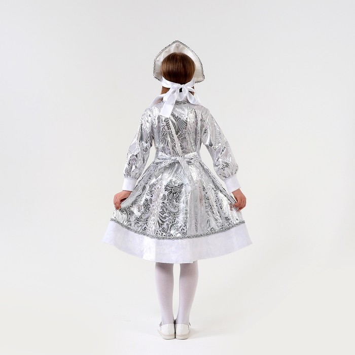 Карнавальный костюм «Снегурочка с узором», атлас, шуба, кокошник, рост 98-104 см Карнавальный костюм «Снегурочка с узором», атлас, шуба, кокошник, рост 98-104 см