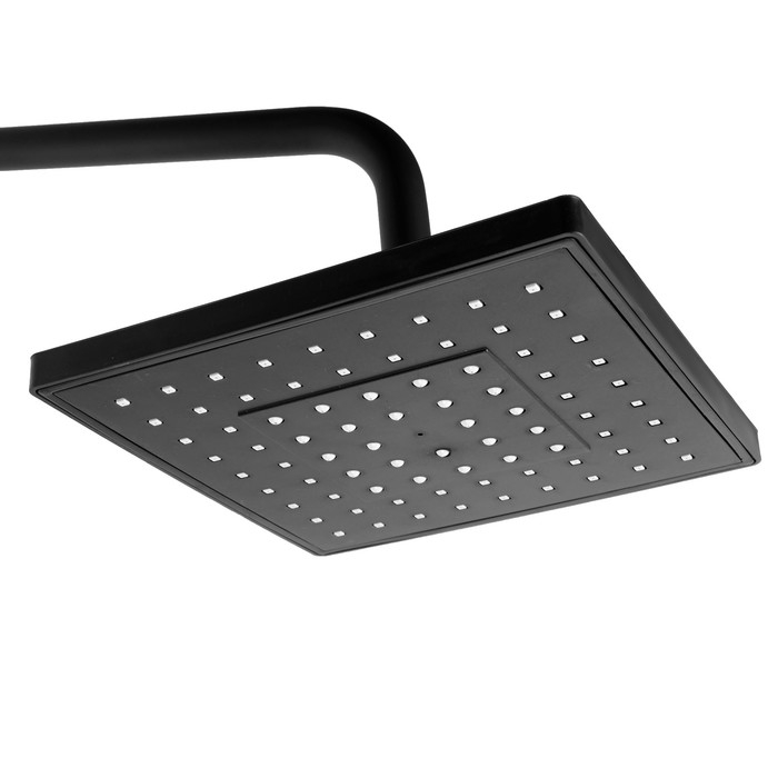 Душевая система ZEIN Z3862, смеситель, тропическая и ручная лейка, полка, латунь, черная Душевая система ZEIN Z3862, смеситель, тропическая и ручная лейка, полка, латунь, черная