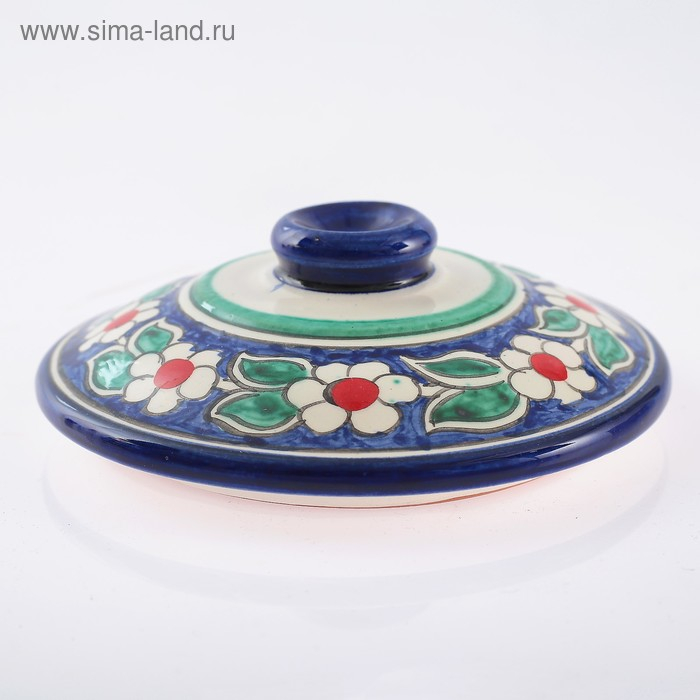 Сахарница Риштанская Керамика Сахарница Риштанская Керамика "Цветы", 250 мл, синяя