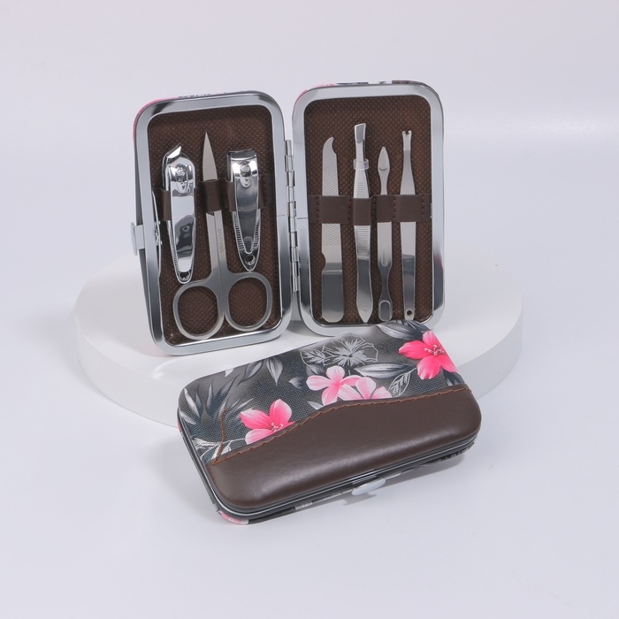 Набор маникюрный «Цветы», 7 предметов, в футляре, цвет МИКС Набор маникюрный «Цветы», 7 предметов, в футляре, цвет МИКС