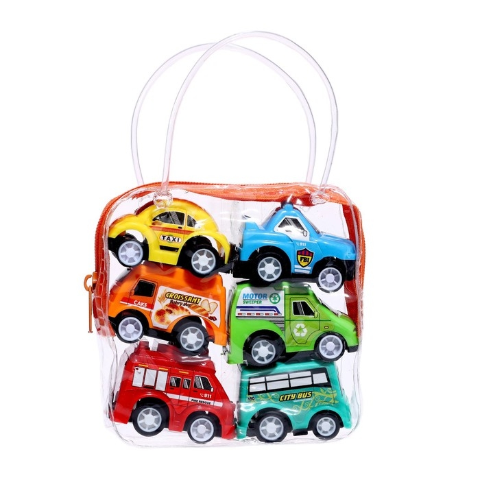 Набор инерционных машин «Город» в сумке, 6 шт., МИКС Набор инерционных машин «Город» в сумке, 6 шт., МИКС