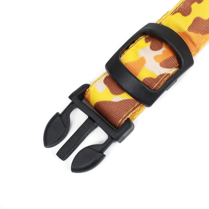 Ошейник с подсветкой Милитари 3 режима свечения размер L, ОШ 48-60 х 2,5 см жёлтый Ошейник с подсветкой Милитари 3 режима свечения размер L, ОШ 48-60 х 2,5 см жёлтый