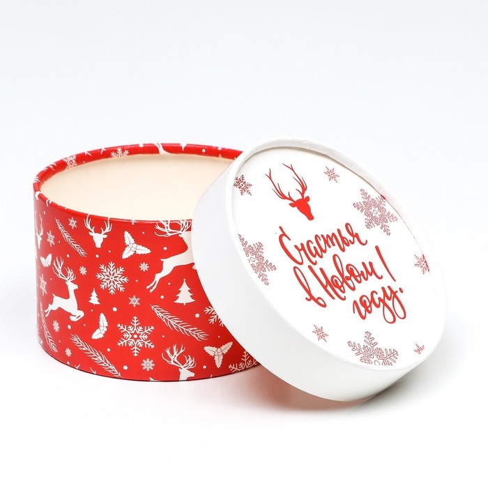 Новый год. Коробка Новый год. Коробка "Счастья в Новом году" завальцованная без окна ,13 х 8,5 см