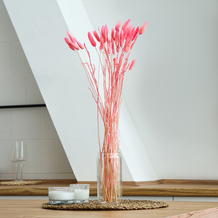 Сухоцветы «Лагурус», набор 30 шт., цвет розовый Сухоцветы «Лагурус», набор 30 шт., цвет розовый