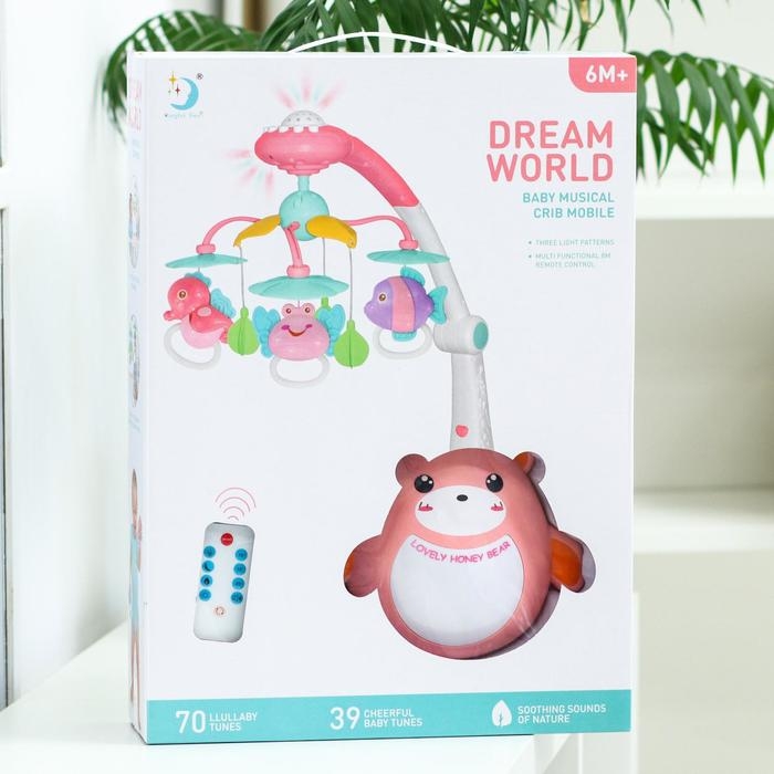 Мобиль музыкальный на кроватку «Мишка. Малыши», проектор, пульт, цвет МИКС Мобиль музыкальный на кроватку «Мишка. Малыши», проектор, пульт, цвет МИКС