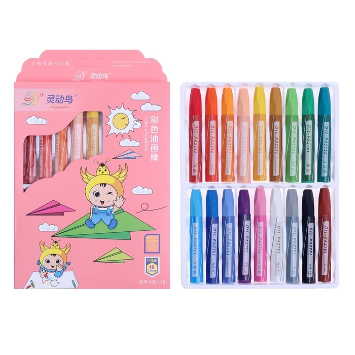 Пастель масляная 18 цветов в бумажном держателе, в картонной коробке Пастель масляная 18 цветов в бумажном держателе, в картонной коробке