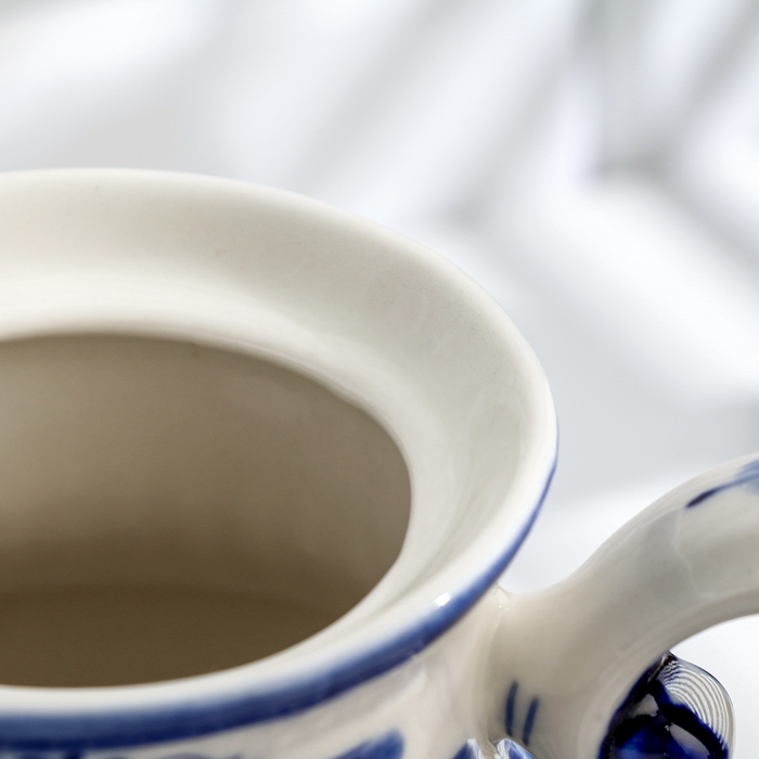 Чайник Чайник "Пузатый", гжель, фарфор, 22х22 см