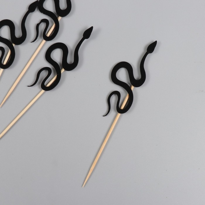 Новогодний топпер для творчества Новогодний топпер для творчества "Чёрная змея" 12.5 см (Новогодний набор 6 шт)