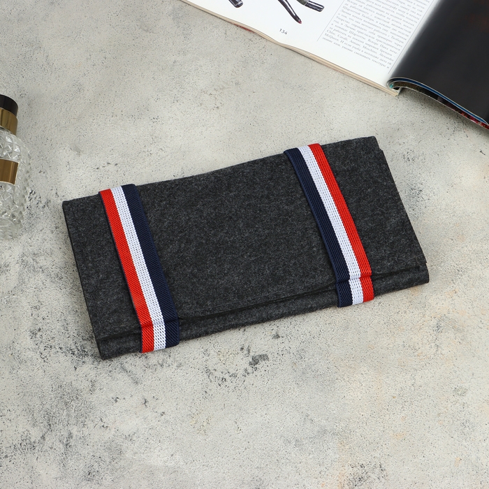 Органайзер для хранения украшений скручивающийся «Дорожный», цвет серый, 25×11,5×2 см