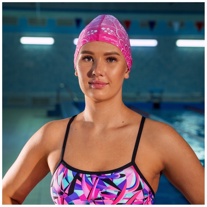 Шапочка для плавания взрослая ONLYTOP Swim, тканевая, обхват 54-60 см Шапочка для плавания взрослая ONLYTOP Swim, тканевая, обхват 54-60 см