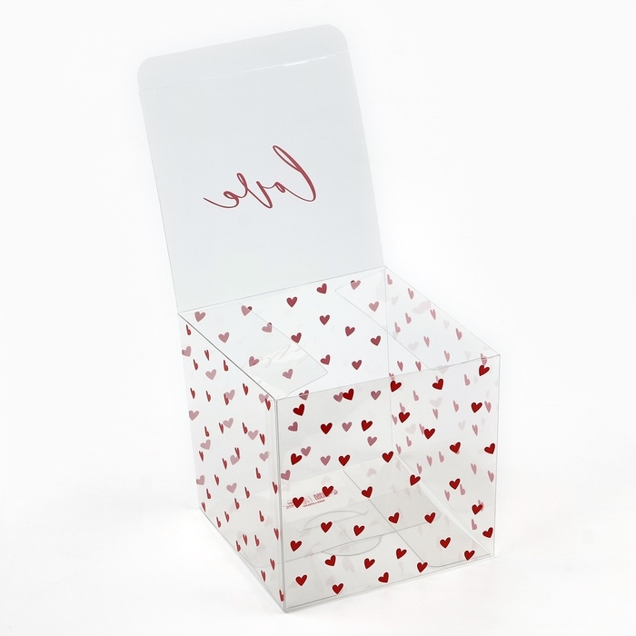 Коробка подарочная ПВХ, упаковка, «Любовь внутри», 12 х 12 х 12 см Коробка подарочная ПВХ, упаковка, «Любовь внутри», 12 х 12 х 12 см