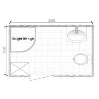 Душевая кабина Domani-Spa Delight Slim 99 high,черные стенки,прозрачное стекло, 90*90*218 см