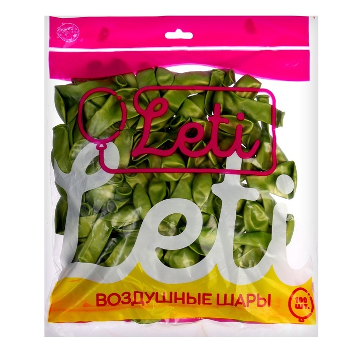 Шар латексный 5", хром, набор 100 шт., цвет салатовый