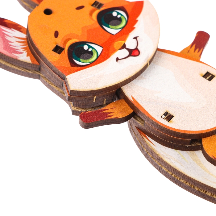 Ёлочная игрушка - подвеска деревянная сборная «Новый год! Лиса» Ёлочная игрушка - подвеска деревянная сборная «Новый год! Лиса»