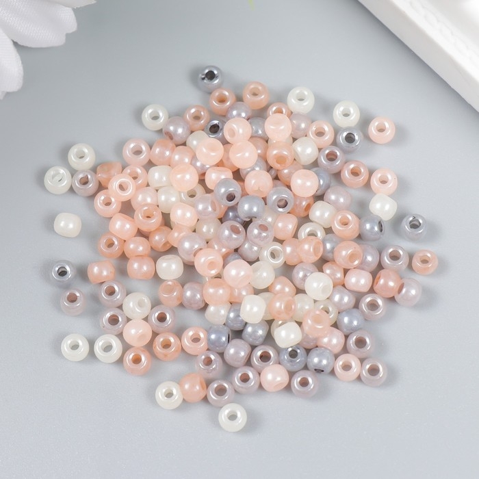 Бисер стекло 6/0  Бисер стекло 6/0 "Карамельный меланж" 10 гр